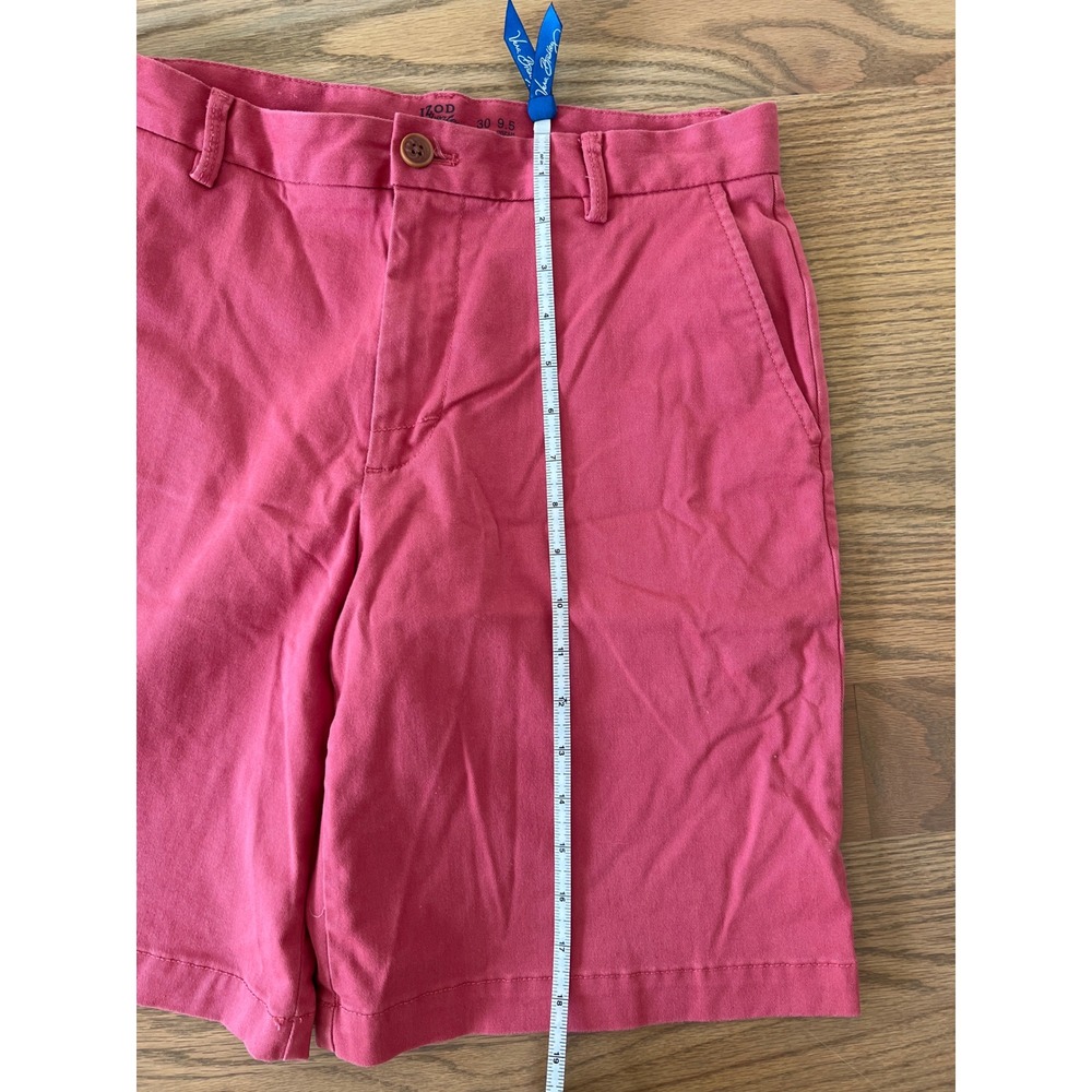 Izod Saltwater Stretch Chino Shorts Mens 30 Pink Flat Front 9.5 Inseam Casual - Picture 6 of 7